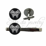 Skull & Crossbones Cufflinks + Tie Clip