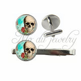 Skull & Crossbones Cufflinks + Tie Clip